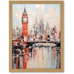 Artery8 London Skyline Abstract Oil Painting Thick Paint Red Big Ben River Thames Westminster Bridge England City Artwork Framed Wall Art Print 18X24 Inch Artery8 London Skyline Abstract Oil Painting Thick Paint Red Big Ben River Thames Westminster Bridge England City Artwork Framed Wall Art Print 18X24 Inch