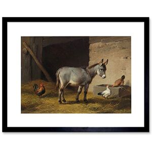Wee Blue Coo Painting Animal Verboeckhoven Donkey Chicken Barn Framed Wall Art Print Wee Blue Coo Painting Animal Verboeckhoven Donkey Chicken Barn Framed Wall Art Print