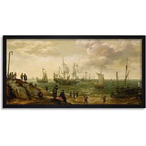Artery8 Willaerts Ships Along The Shore Painting Framed Wall Art Print Long 25X12 Inch Artery8 Willaerts Ships Along The Shore Painting Framed Wall Art Print Long 25X12 Inch
