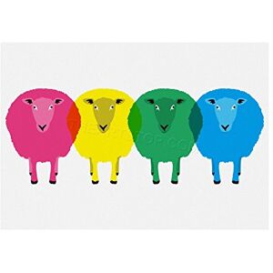 Wee Blue Coo Cute Colourful Cartoon Sheep Framed Picture Art Wall Art Print Wee Blue Coo Cute Colourful Cartoon Sheep Framed Picture Art Wall Art Print