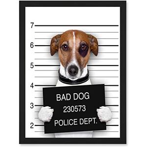 Wee Blue Coo Jack Russell Bad Dog Mugshot Police Photo Artwork Framed Wall Art Print A4 Wee Blue Coo Jack Russell Bad Dog Mugshot Police Photo Artwork Framed Wall Art Print A4