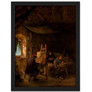 Artery8 Adriaen Van Ostade The Painters Studio Painting Artwork Framed Wall Art Print 18X24 Inch Artery8 Adriaen Van Ostade The Painters Studio Painting Artwork Framed Wall Art Print 18X24 Inch