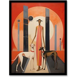 Wee Blue Coo God Of The Greyhounds Conceptual Oil Painting Red Grey Egyptian Sunset Art Deco Artwork Framed Wall Art Print A4 Wee Blue Coo God Of The Greyhounds Conceptual Oil Painting Red Grey Egyptian Sunset Art Deco Artwork Framed Wall Art Print A4