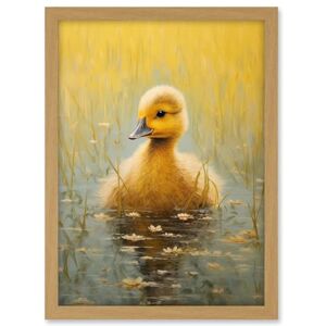 Artery8 Cute Yellow Ducking in Countryside Pond Oil Painting Kids Bedroom Baby Duck Bright Artwork Framed A3 Wall Art Print Artery8 Cute Yellow Ducking in Countryside Pond Oil Painting Kids Bedroom Baby Duck Bright Artwork Framed A3 Wall Art Print