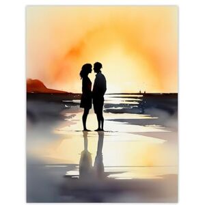 Artery8 Kisses At Dawn Watercolour Painting Couple Kissing At Dawn Orange Grey Romantic Moment Between Lovers At A Coastal Landscape Bedroom Art Large Wall Art Poster Print Thick Paper 18X24 Inch Artery8 Kisses At Dawn Watercolour Painting Couple Kissing At Dawn Orange Grey Romantic Moment Between Lovers At A Coastal Landscape Bedroom Art Large Wall Art Poster Print Thick Paper 18X24 Inch