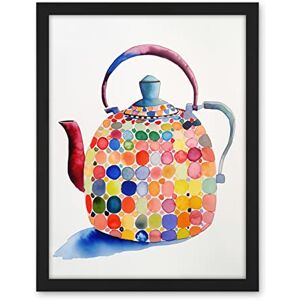 Artery8 Colourful Enamelled Teapot Tea Kettle Folk Art Watercolour Painting Artwork Framed Wall Art Print 18X24 Inch Artery8 Colourful Enamelled Teapot Tea Kettle Folk Art Watercolour Painting Artwork Framed Wall Art Print 18X24 Inch