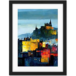 Doppelganger33 LTD Colourful Modern Edinburgh Castle Cityscape Acrylic Painting Artwork Framed Wall Art Print 18X24 Inch Doppelganger33 LTD Colourful Modern Edinburgh Castle Cityscape Acrylic Painting Artwork Framed Wall Art Print 18X24 Inch