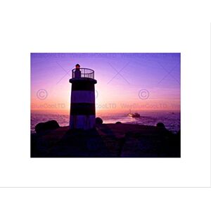 Wee Blue Coo PURPLE PINK LIGHTHOUSE SEASCAPE BLACK FRAME FRAMED ART PRINT PICTURE B12X8027 Wee Blue Coo PURPLE PINK LIGHTHOUSE SEASCAPE BLACK FRAME FRAMED ART PRINT PICTURE B12X8027