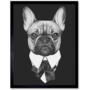 Wee Blue Coo Bow Tie French Bulldog Drawing Art Print Framed Poster Wall Decor 12X16 Inch Wee Blue Coo Bow Tie French Bulldog Drawing Art Print Framed Poster Wall Decor 12X16 Inch