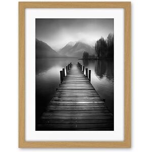 Artery8 Lake Pier Mountain Landscape Black and White Photo Artwork Framed Wall Art Print 18X24 Inch Artery8 Lake Pier Mountain Landscape Black and White Photo Artwork Framed Wall Art Print 18X24 Inch