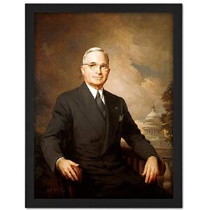 Fine Art Prints Kempton Portrait President Harry Truman USA Painting Large Framed Art Print Poster Wall Decor 18x24 in Fine Art Prints Kempton Portrait President Harry Truman USA Painting Large Framed Art Print Poster Wall Decor 18x24 in