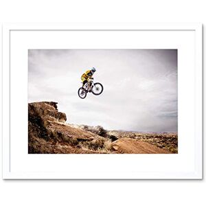 Wee Blue Coo Sport Mountain Bike Jump Sky Big Air Framed Wall Art Print Wee Blue Coo Sport Mountain Bike Jump Sky Big Air Framed Wall Art Print