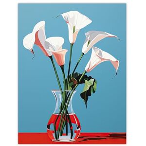 Wee Blue Coo Lustrous Lilies Calla Flowers Blue Red Large Wall Art Poster Print Thick Paper 18X24 Inch Wee Blue Coo Lustrous Lilies Calla Flowers Blue Red Large Wall Art Poster Print Thick Paper 18X24 Inch