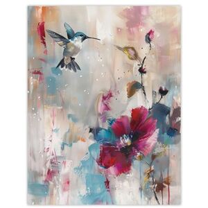 Artery8 Hummingbird and Zinnia Flower Blooms Oil Painting Living Room Large Wall Art Poster Print Thick Paper 18X24 Inch Artery8 Hummingbird and Zinnia Flower Blooms Oil Painting Living Room Large Wall Art Poster Print Thick Paper 18X24 Inch