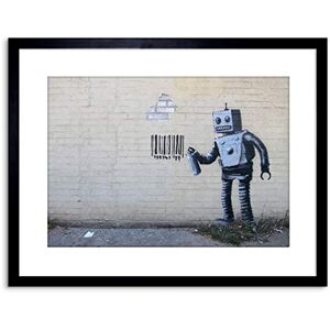 Wee Blue Coo Banksy Robot & Barcode Graffiti Street Art 9x7'' Framed Art Print F97x13721 Wee Blue Coo Banksy Robot & Barcode Graffiti Street Art 9x7'' Framed Art Print F97x13721