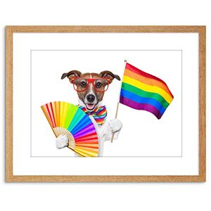 Wee Blue Coo Painting Illustration Jack Russell Dog Gay Pride Flag Art Print Framed Poster Wall Decor 9x7 inch Wee Blue Coo Painting Illustration Jack Russell Dog Gay Pride Flag Art Print Framed Poster Wall Decor 9x7 inch