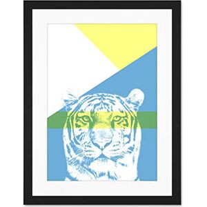Wee Blue Coo Bold Animals Blue Tiger Large Framed Art Print Wall Poster 18X24 Inch Wee Blue Coo Bold Animals Blue Tiger Large Framed Art Print Wall Poster 18X24 Inch