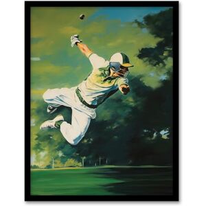 Artery8 Cricket Match Outfield Diving Catch Watercolour Artwork For Him Fan Man Cave Artwork Framed Wall Art Print 18X24 Inch Artery8 Cricket Match Outfield Diving Catch Watercolour Artwork For Him Fan Man Cave Artwork Framed Wall Art Print 18X24 Inch