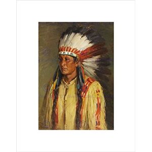 Wee Blue Coo Painting Portrait Study Native American Sharp Jerry Wall Art Print Wee Blue Coo Painting Portrait Study Native American Sharp Jerry Wall Art Print