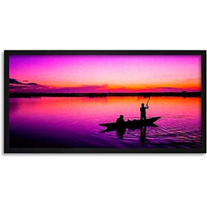 Wee Blue Coo Fishing Boat Sunset Silhouette Long Panel Framed Wall Art Print Wee Blue Coo Fishing Boat Sunset Silhouette Long Panel Framed Wall Art Print