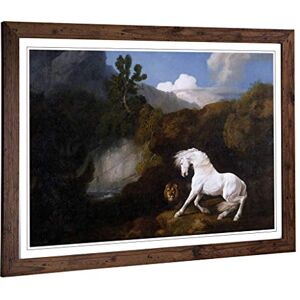 Big Box Art Framed Print of George Stubbs Horse Frightened by a Lion Design Wall Art Picture Home Decor for Kitchen, Living Room, Bedroom, Hallway, Walnut, A2 / 24.5x18 Inch / 62x45cm Big Box Art Framed Print of George Stubbs Horse Frightened by a Lion Design Wall Art Picture Home Decor for Kitchen, Living Room, Bedroom, Hallway, Walnut, A2 / 24.5x18 Inch / 62x45cm