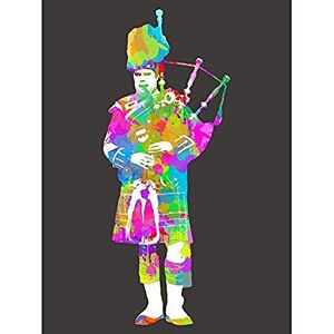 Wee Blue Coo Colourful Piper Bagpipes Scotland Unframed Wall Art Print Poster Home Decor Premium Wee Blue Coo Colourful Piper Bagpipes Scotland Unframed Wall Art Print Poster Home Decor Premium