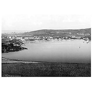 Wee Blue Coo Isle Of Man Port Erin View From Bradda Head England Old BW Wall Art Print Wee Blue Coo Isle Of Man Port Erin View From Bradda Head England Old BW Wall Art Print
