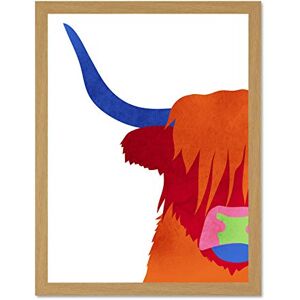 Wee Blue Coo Bright Highland Scottish Cow Bull Coo Colourful Large Framed Art Print Poster Wall Decor 18x24 inch Wee Blue Coo Bright Highland Scottish Cow Bull Coo Colourful Large Framed Art Print Poster Wall Decor 18x24 inch