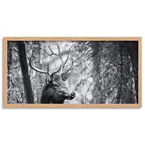 Wee Blue Coo Deer Head Forest Trees Long Panel Framed Wall Art Print Wee Blue Coo Deer Head Forest Trees Long Panel Framed Wall Art Print