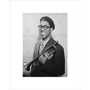 Wee Blue Coo VINTAGE PORTRAIT JAZZ LEGEND DIZZIE GILLESPIE BLACK FRAMED ART PRINT B12X3769 Wee Blue Coo VINTAGE PORTRAIT JAZZ LEGEND DIZZIE GILLESPIE BLACK FRAMED ART PRINT B12X3769