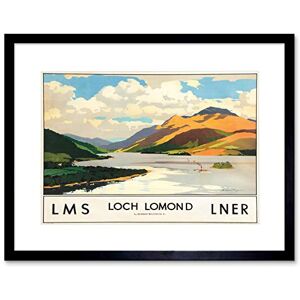 Wee Blue Coo Travel Scotland Loch Lomond Rails Art Picture Framed Wall Art Print Wee Blue Coo Travel Scotland Loch Lomond Rails Art Picture Framed Wall Art Print