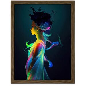 Doppelganger33 LTD Nature Fairy in Colourful Fluorescent Light Dress Artwork Framed Wall Art Print 18X24 inch Doppelganger33 LTD Nature Fairy in Colourful Fluorescent Light Dress Artwork Framed Wall Art Print 18X24 inch