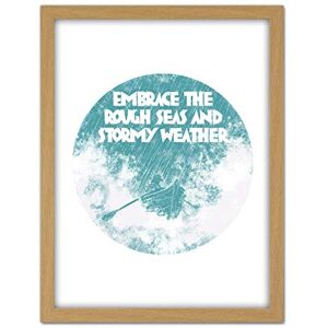 Wee Blue Coo Embrace Rough Seas Stormy Sailor Artwork Framed Wall Art Print 18X24 Inch Wee Blue Coo Embrace Rough Seas Stormy Sailor Artwork Framed Wall Art Print 18X24 Inch