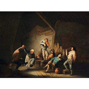 Artery8 Adriaen Van Ostade Dancing Couple Painting Art Print Canvas Premium Wall Decor Poster Mural Artery8 Adriaen Van Ostade Dancing Couple Painting Art Print Canvas Premium Wall Decor Poster Mural