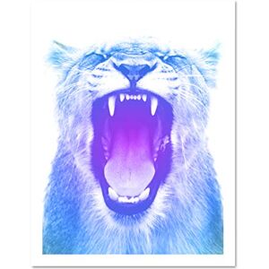 Wee Blue Coo Colourful Roar Lion Large Framed Art Print Wall Poster 18x24 inch Wee Blue Coo Colourful Roar Lion Large Framed Art Print Wall Poster 18x24 inch