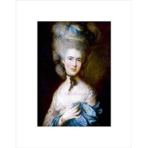Wee Blue Coo PAINTING PORTRAIT STUDY GAINSBOROUGH WOMAN IN BLUE FRAMED ART PRINT B12X3852 Wee Blue Coo PAINTING PORTRAIT STUDY GAINSBOROUGH WOMAN IN BLUE FRAMED ART PRINT B12X3852