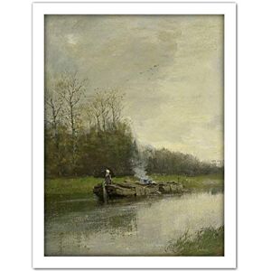 Artery8 Anton Mauve Trekvaart River Boat Painting Artwork Framed Wall Art Print 18X24 Inch Artery8 Anton Mauve Trekvaart River Boat Painting Artwork Framed Wall Art Print 18X24 Inch