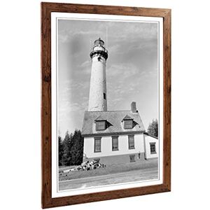 Big Box Art Framed Print of Architecture Lighthouse Presque Isle Light Station, Haer, MI Design Wall Art Picture Home Decor for Living Room, Bedroom, Office, Walnut, A2 / 24.5x18 Inch / 62x45cm Big Box Art Framed Print of Architecture Lighthouse Presque Isle Light Station, Haer, MI Design Wall Art Picture Home Decor for Living Room, Bedroom, Office, Walnut, A2 / 24.5x18 Inch / 62x45cm