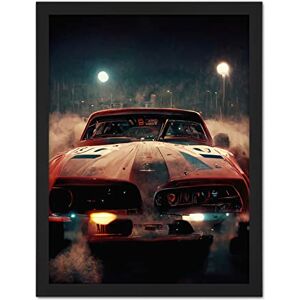 Doppelganger33 LTD Classic Sports Car Muscle Cinematic Night Atmospheric Race In Fog Artwork Framed Wall Art Print 18X24 Inch Doppelganger33 LTD Classic Sports Car Muscle Cinematic Night Atmospheric Race In Fog Artwork Framed Wall Art Print 18X24 Inch