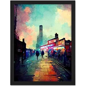 Doppelganger33 LTD Brick Lane London 1960's Night Street Scene Oil Painting Artwork Framed Wall Art Print 18X24 Inch Doppelganger33 LTD Brick Lane London 1960's Night Street Scene Oil Painting Artwork Framed Wall Art Print 18X24 Inch