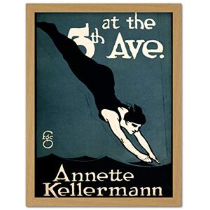 Wee Blue Coo Vaudeville Annette Kellerman Swim Dive Artwork Framed Wall Art Print 18X24 Inch Wee Blue Coo Vaudeville Annette Kellerman Swim Dive Artwork Framed Wall Art Print 18X24 Inch