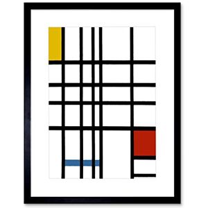 Wee Blue Coo Piet Mondrian Composition Yellow Blue Red Artwork Framed Wall Art Print 12X16 Inch Wee Blue Coo Piet Mondrian Composition Yellow Blue Red Artwork Framed Wall Art Print 12X16 Inch