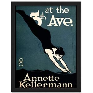 Wee Blue Coo Vaudeville Annette Kellerman Swim Dive Artwork Framed Wall Art Print 18X24 Inch Wee Blue Coo Vaudeville Annette Kellerman Swim Dive Artwork Framed Wall Art Print 18X24 Inch