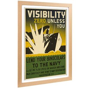 Big Box Art Framed Print of Vintage WPA Poster Visibility Zero Design Wall Art Picture Home Decor for Kitchen, Living Room, Bedroom, Hallway, Oak, A2 / 24.5x18 Inch / 62x45cm Big Box Art Framed Print of Vintage WPA Poster Visibility Zero Design Wall Art Picture Home Decor for Kitchen, Living Room, Bedroom, Hallway, Oak, A2 / 24.5x18 Inch / 62x45cm