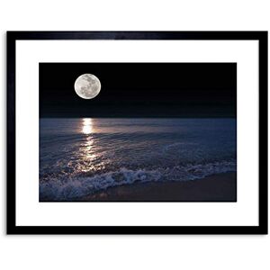 Wee Blue Coo 9x7 '' FULL MOON SEA TIDE BEACH NIGHT FRAMED ART PRINT PICTURE PHOTO F97X361 Wee Blue Coo 9x7 '' FULL MOON SEA TIDE BEACH NIGHT FRAMED ART PRINT PICTURE PHOTO F97X361
