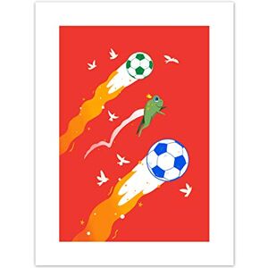 Wee Blue Coo Football Soccer Frog Art Print Canvas Premium Wall Decor Poster Wee Blue Coo Football Soccer Frog Art Print Canvas Premium Wall Decor Poster