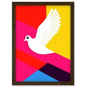 Wee Blue Coo White Peace Dove Vibrant Colourful Geometric Multi Colour Graphic Design Artwork Framed Wall Art Print A4 Wee Blue Coo White Peace Dove Vibrant Colourful Geometric Multi Colour Graphic Design Artwork Framed Wall Art Print A4