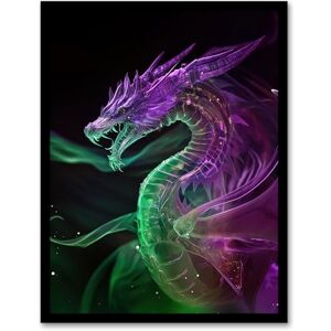 Artery8 Ethereal Dragon Purple Green Fantasy Art Living Room Artwork Framed Wall Art Print 18X24 Inch Artery8 Ethereal Dragon Purple Green Fantasy Art Living Room Artwork Framed Wall Art Print 18X24 Inch