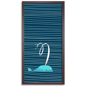 Wee Blue Coo Minimalist Cartoon Whale Long Panel Framed Wall Art Print Wee Blue Coo Minimalist Cartoon Whale Long Panel Framed Wall Art Print