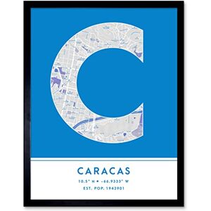 Wee Blue Coo Caracas Venezuela City Map Blue Colour Block Modern Typography Stylish Letter Framed Word Wall Art Print Poster for Home Décor CITYMAP1 Wee Blue Coo Caracas Venezuela City Map Blue Colour Block Modern Typography Stylish Letter Framed Word Wall Art Print Poster for Home Décor CITYMAP1